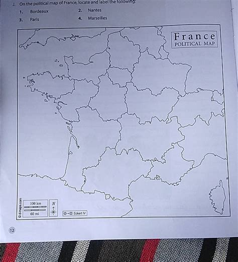 outline political map of france class 9