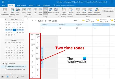Outlook Calendar Time Zone Change