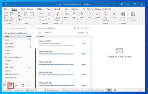 Outlook Mail And Calendar Icons On Left Side