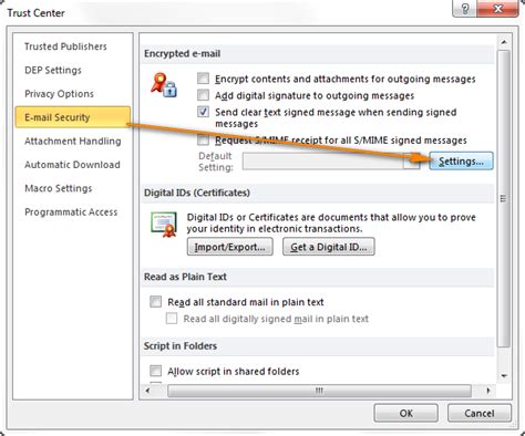 outlook email security permissions