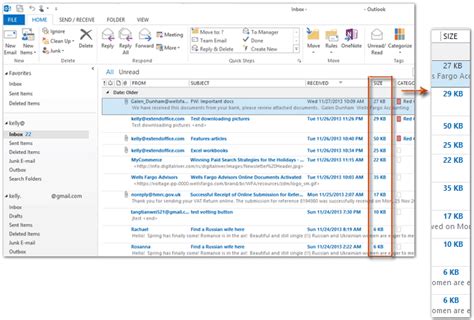 outlook message size too small
