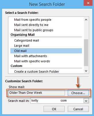 outlook search for email older than 1 year