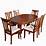 Buy Classic Six Seater Dining Set with Oval Shaped Table in Brown Color