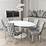 White Oval Pedestal Dining Table in High Gloss Seats 6 Aura
