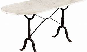French Bistro Table With Oval White Marble Top, 1920S At 1Stdibs