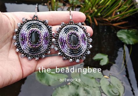 Oval Beaded Earrings