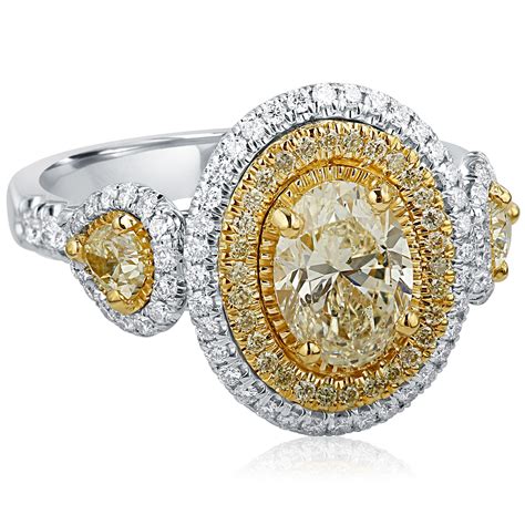 oval cut yellow diamond engagement rings