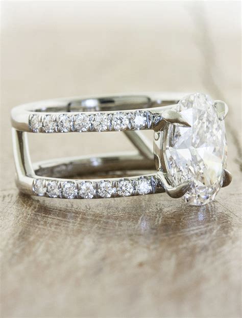 oval engagement rings double band