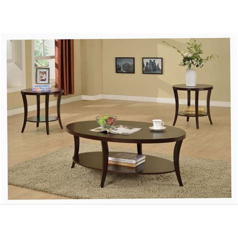 Oval Espresso Coffee Table