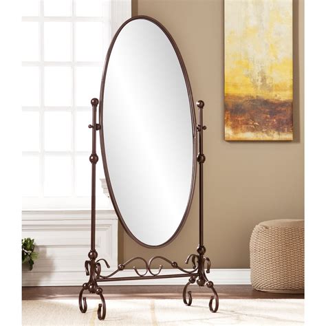Reflect in Style with our Elegant Oval Floor Mirror - Perfect for Any Room