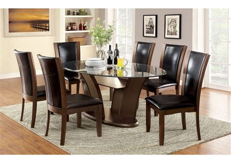 oval glass dining table and 6 chairs