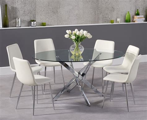 oval glass dining table and 6 chairs