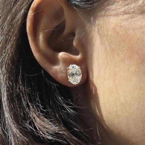 Oval Lab Created Diamond Earrings