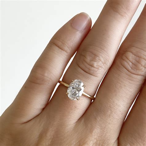 oval moissanite engagement rings white gold