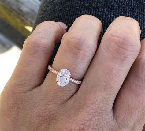 oval rose gold engagement rings 2 carat
