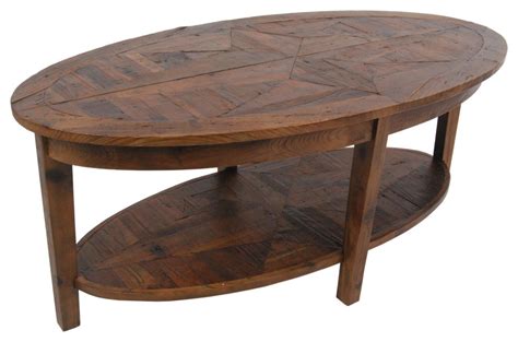 oval shaped wooden coffee table