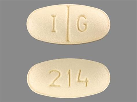 oval shaped yellow pill with 214