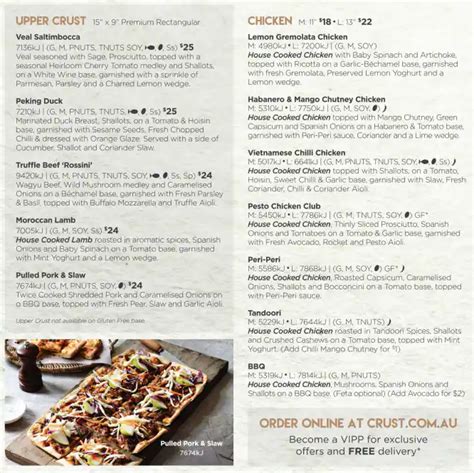 Oven Crust Menu