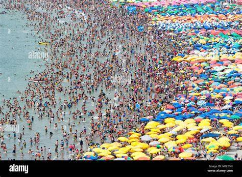 overcrowded beach