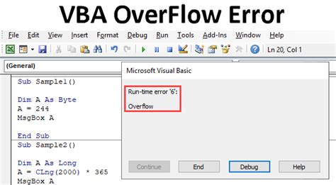 overflow error in excel vba