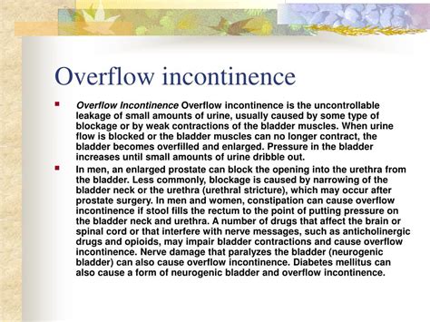 Overflow Faecal Incontinence Causes