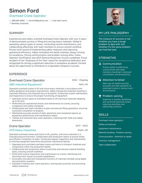 Overhead Crane Operator Cv