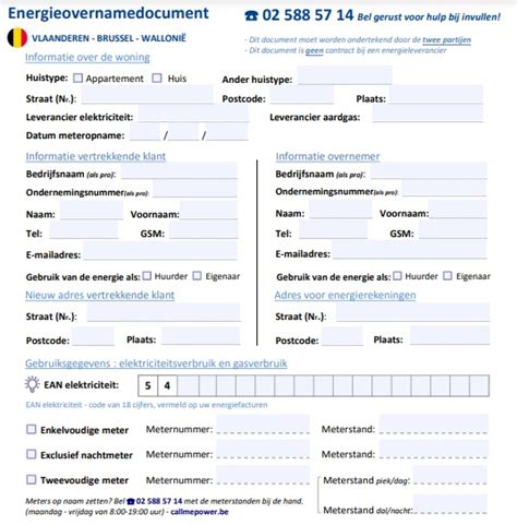 Overnamedocument energie