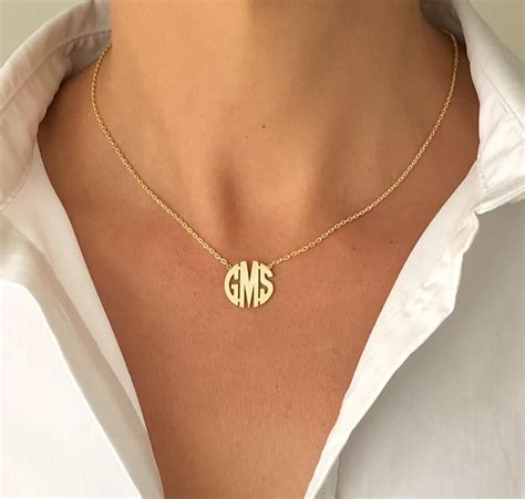 oversized monogram necklace