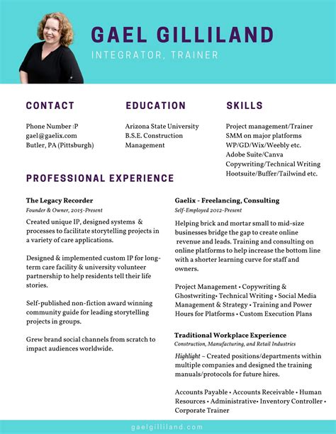 overview of yourself examples