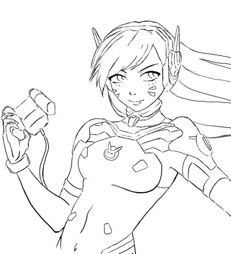 Overwatch Coloring Pages Dva