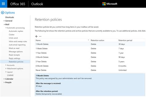 owa policy office 365