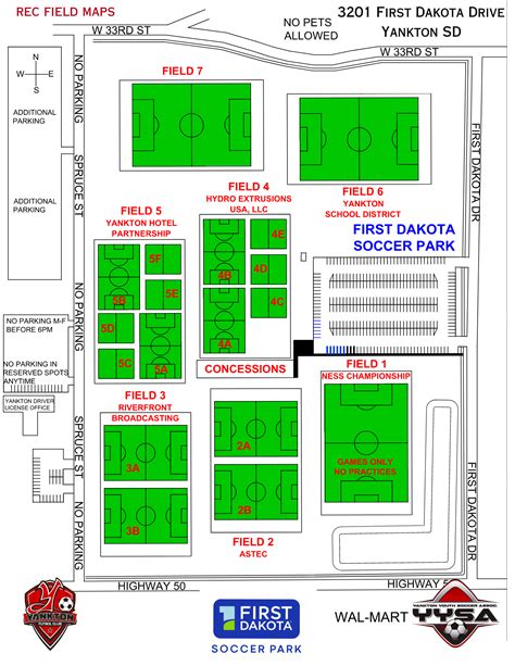 Owasso Soccer Complex Field Map