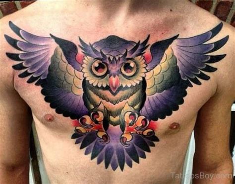 Revolutionary Owl Tattoo Chest Design References