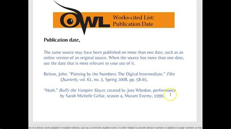 owl mla work cited