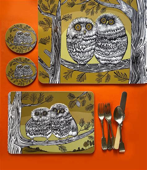 Owl Table Mats And Coasters