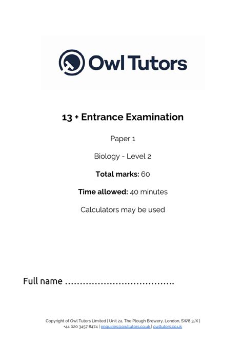 owl tutors examination papers
