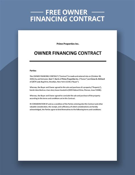 owner financed contract