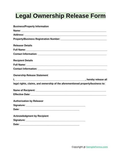 Ownership Release Form