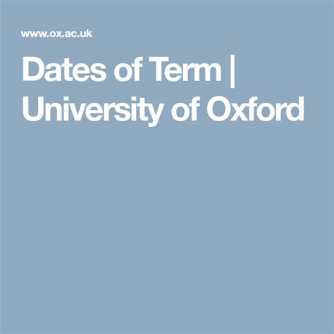 oxford university term time