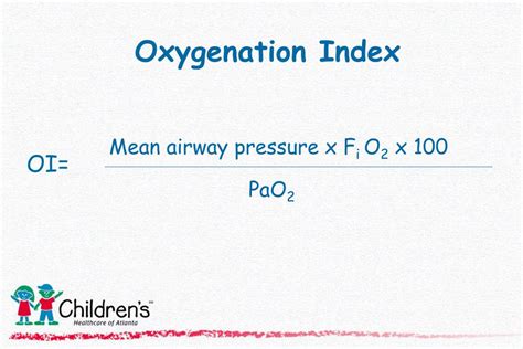 oxygen saturation index formula