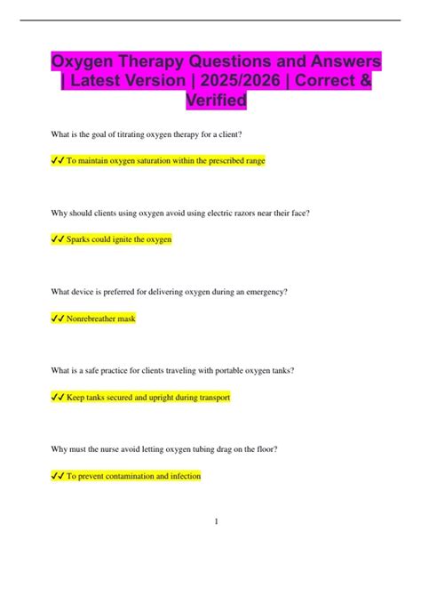 Oxygen Therapy Questions And Answers Pdf