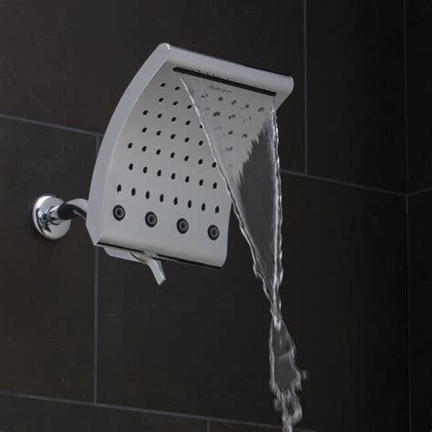 Oxygenics Curve Chrome Rectangle Rain Shower Head Fixed Shower Head 2