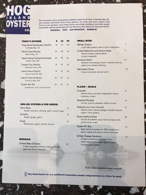 Oyster Co Menu