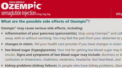 ozempic visual side effects