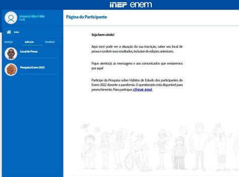 página do participante enem inscrição online