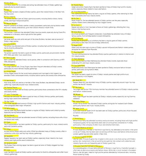 p diddy list