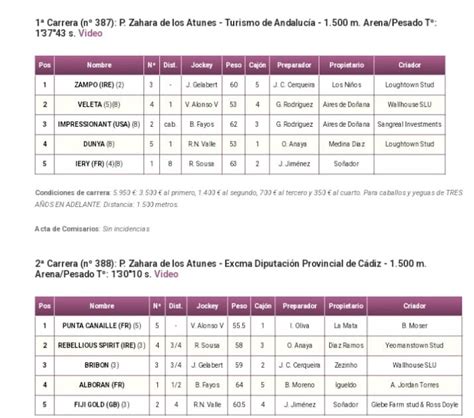 p resultados oficiales de la carrera