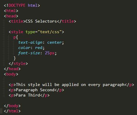 p tag style css