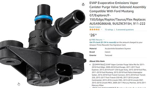 Ford Escape dashboard with P1450 code illuminated on check engine light