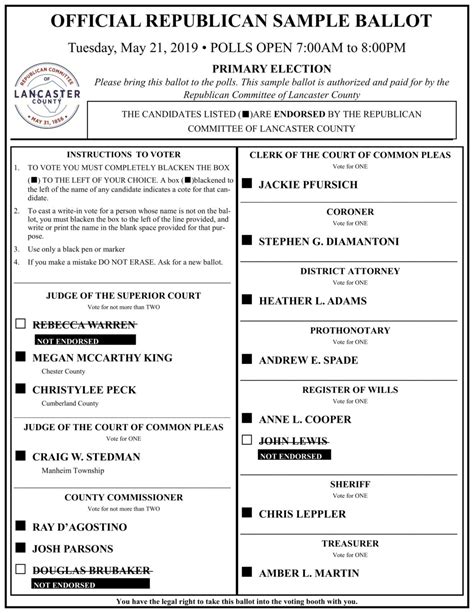 pa election forms